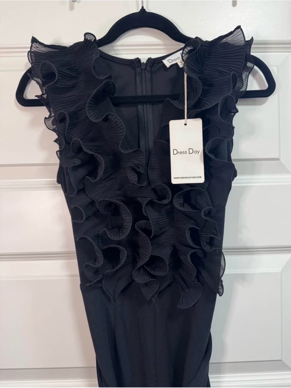 Dress Day Black Ruffle-Front Jumpsuit